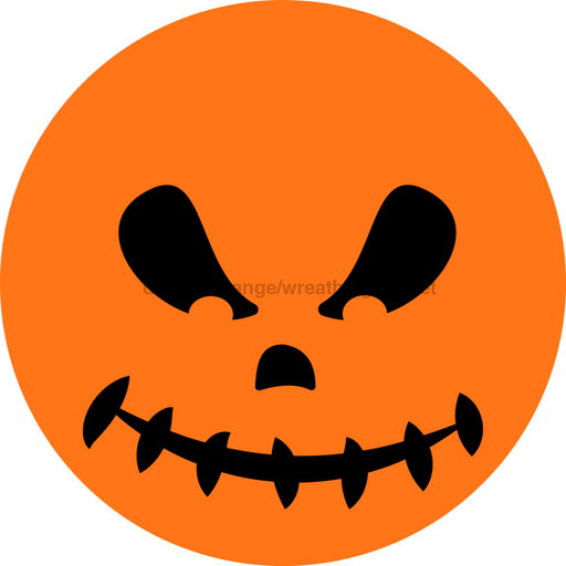 Wreath Sign, Halloween Sign, Jack-O-Lantern Sign, Halloween Face, DECOE-2079, Sign For Wreath, Round Sign, DecoExchange - DecoExchange®