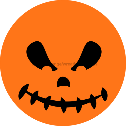 Wreath Sign, Halloween Sign, Jack-O-Lantern Sign, Halloween Face, DECOE-2079, Sign For Wreath, Round Sign, DecoExchange - DecoExchange®