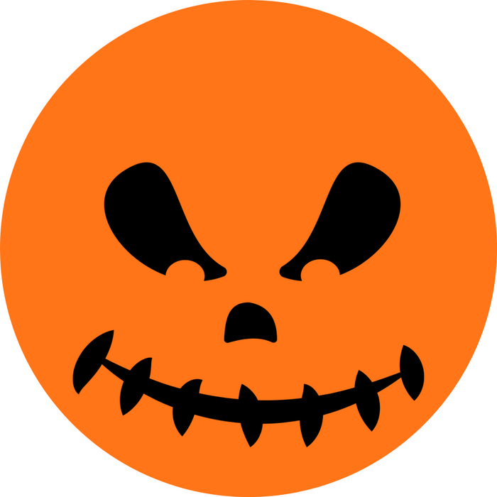 Wreath Sign, Halloween Sign, Jack-O-Lantern Sign, Halloween Face, DECOE-2079, Sign For Wreath, Round Sign, DecoExchange - DecoExchange®