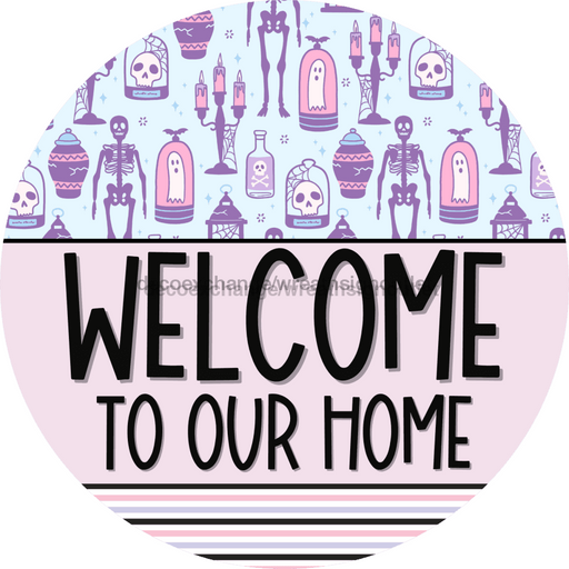 Wreath Sign Halloween Wreath Sign Pink Pastel Decoe-2388 For Round 10 Wood