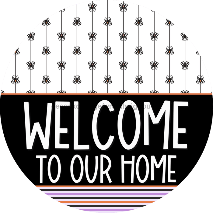 Wreath Sign Halloween Wreath Sign Spider Decoe-2395 For Round 12 metal