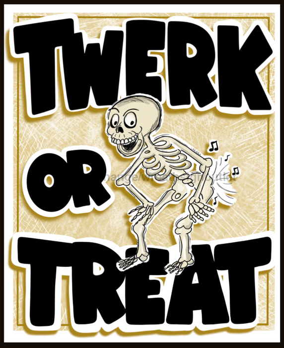 Wreath Sign, Halloween - Twerk Or Treat 8x10"Metal Sign DECOE-660DecoExchange, Sign For Wreath - DecoExchange