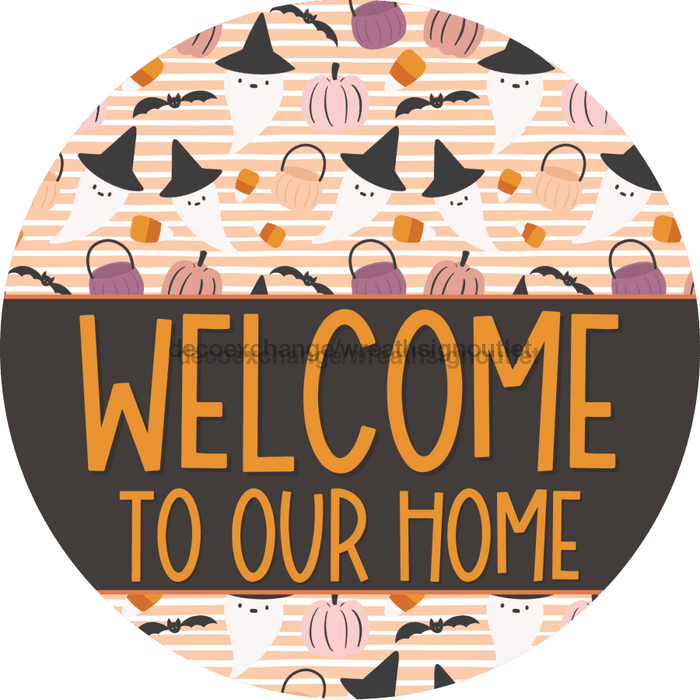 Wreath Sign Halloween Wreath Sign Vintage Decoe-2393 For Round 10 Metal