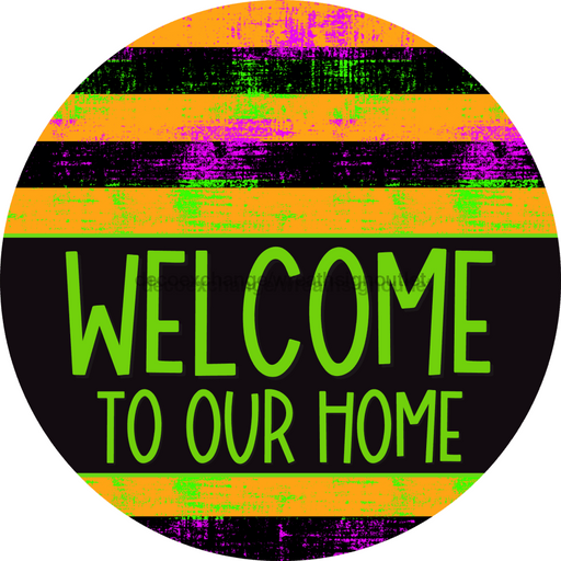 Wreath Sign Halloween Wreath Sign Welcome Decoe-2372 For Round 12 metal