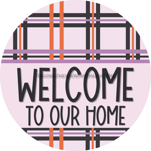 Wreath Sign Halloween Wreath Sign Welcome Decoe-2391 For Round 12 metal