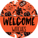 Wreath Sign Halloween Wreath Sign Welcome Witches Decoe-2375 For Round 10 Metal