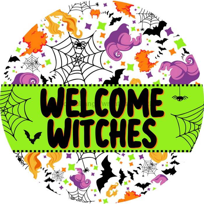 Wreath Sign, Halloween Sign, Witch Sign, DECOE-2125, Sign For Wreath, Round Sign, DecoExchange - DecoExchange®