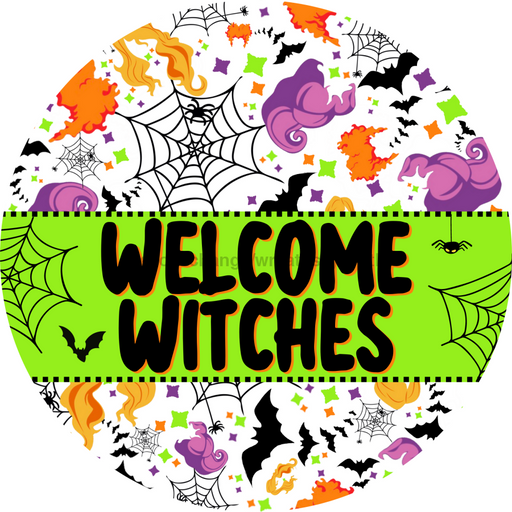 Wreath Sign, Halloween Sign, Witch Sign, DECOE-2125, Sign For Wreath, Round Sign, DecoExchange - DecoExchange®