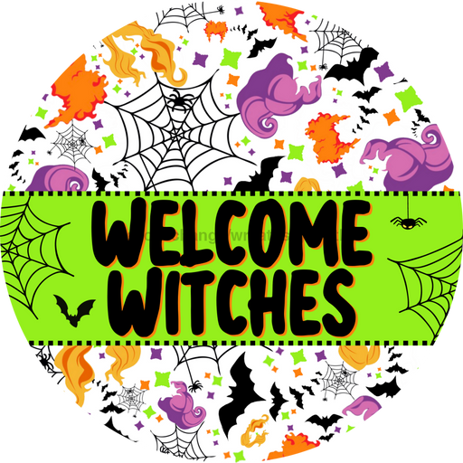 Wreath Sign, Halloween Sign, Witch Sign, DECOE-2125, Sign For Wreath, Round Sign, DecoExchange - DecoExchange®