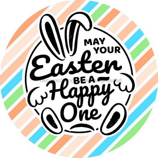 Wreath Sign, Happy Easter, Round Easter Sign, Religious Easter Sign, DECOE-472, Sign For Wreath, DecoExchange - DecoExchange