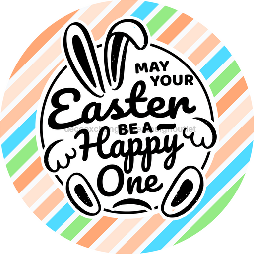 Wreath Sign, Happy Easter, Round Easter Sign, Religious Easter Sign, DECOE-472, Sign For Wreath, DecoExchange - DecoExchange