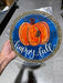 Wreath Sign, Happy Fall Leopard Pumpkin - 10" Round Metal Sign - TB-002, DecoExchange, Sign For Wreaths - DecoExchange