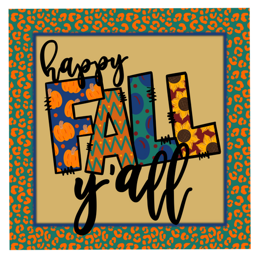 Wreath Sign, Happy Fall Y'all Metal Sign 10"x10" DECOE-068 - DecoExchange Exclusive, DecoExchange, Sign For Wreaths - DecoExchange