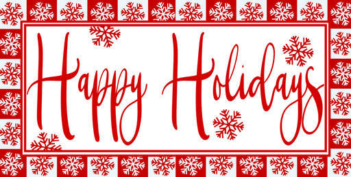 Wreath Sign, Happy Holidays, Christmas Sign, 6"x12" Metal Sign DECOE-716, Sign for Wreath, DecoExchange - DecoExchange