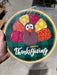 Wreath Sign, Happy Thanksgiving Turkey- 18" Wood Round  Sign - TB-005, DecoExchange, Sign For Wreaths