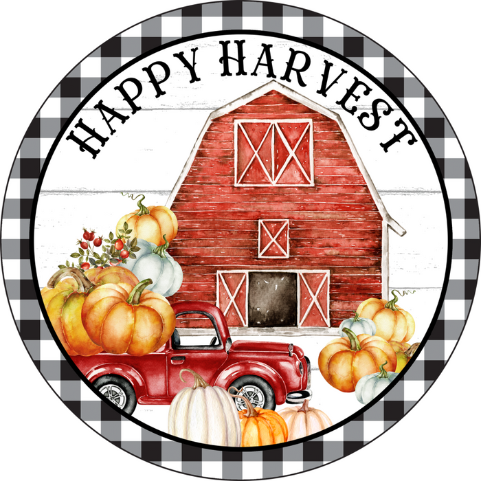 Wreath Sign, Harvest Sign, Fall Farmhouse Sign, DECOE-2103, Sign For Wreath, Round Sign, DecoExchange - DecoExchange®
