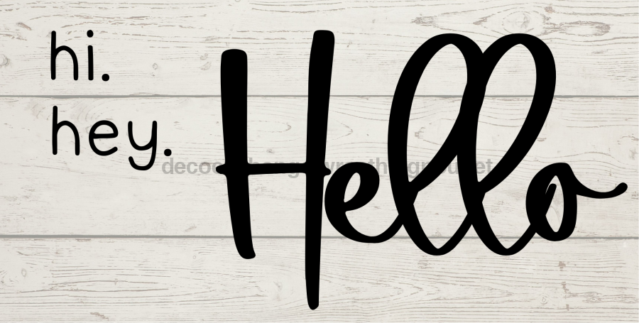 Wreath Sign Hello 6X12 Metal Decoe-4224 Decoexchange For