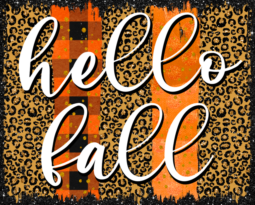 Wreath Sign, Hello Fall Sign, 8"x10" Metal Sign DECOE-990, DecoExchange, Sign For Wreaths - DecoExchange