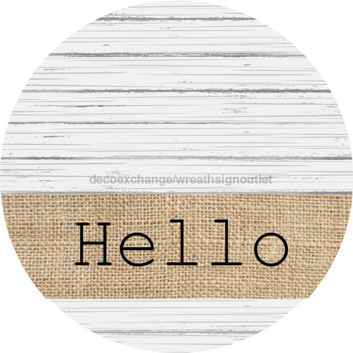 Wreath Sign, Hello Sign, simple Sign, DECOE-542, Sign For Wreath, DecoExchange - DecoExchange
