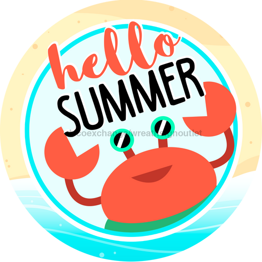 Wreath Sign, Hello Summer, Summer Sign, DECOE-644, Sign For Wreath, DecoExchange - DecoExchange®