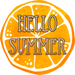 Wreath Sign, Hello Summer Sign, Orange Sign, Round Summer Sign, DECOE-504, Sign For Wreath, DecoExchange - DecoExchange