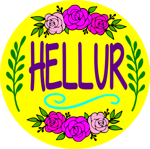 Wreath Sign, Hellur Yellow Sign, Hello Sign, Funny Sign, DECOE-1022, Sign For Wreath, DecoExchange - DecoExchange®