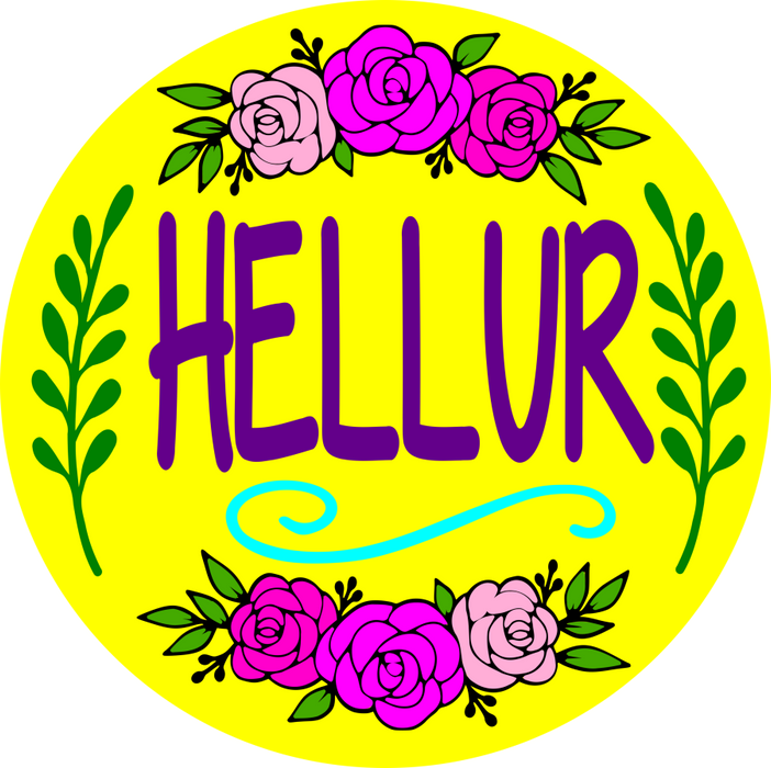 Wreath Sign, Hellur Yellow Sign, Hello Sign, Funny Sign, DECOE-1022, Sign For Wreath, DecoExchange - DecoExchange®