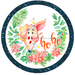 Wreath Sign, Ho Ho Christmas Pig 12" Round Metal Sign DECOE-065, Sign For Wreath, DecoExchange - DecoExchange