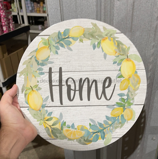 Wreath Sign, Home Lemon Metal Sign circle Wilshire Collections Exclusive Design WC-004, DecoExchange, Sign For Wreaths - DecoExchange