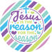 Wreath Sign, Jesus Is The Reason, Round Easter Sign, Religious Easter Sign, DECOE-471, Sign For Wreath, DecoExchange - DecoExchange