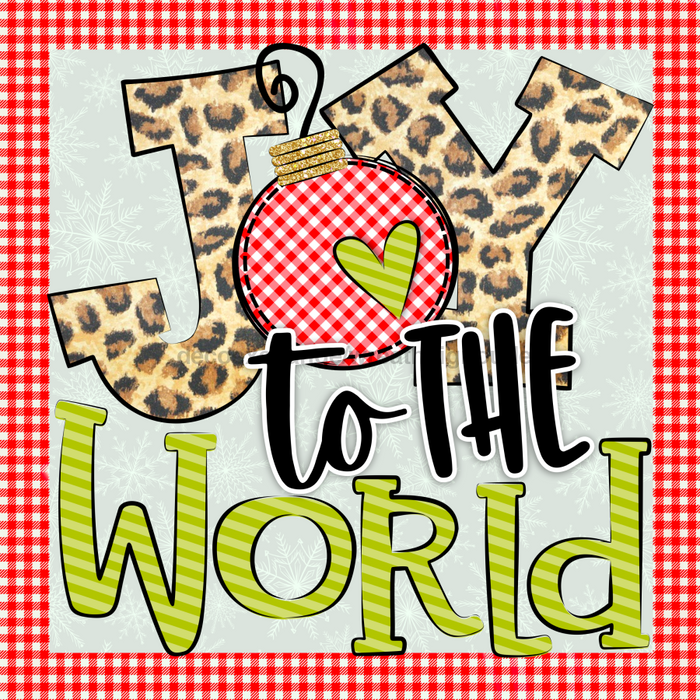 Wreath Sign, Joy To The World - Christmas - 10"x10" Metal Sign DECOE-101, Sign For Wreath, DecoExchange - DecoExchange