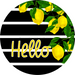 Wreath Sign, Lemon Sign, Hello Sign, 12" Round Metal Sign DECOE-434, Sign For Wreath, DecoExchange - DecoExchange