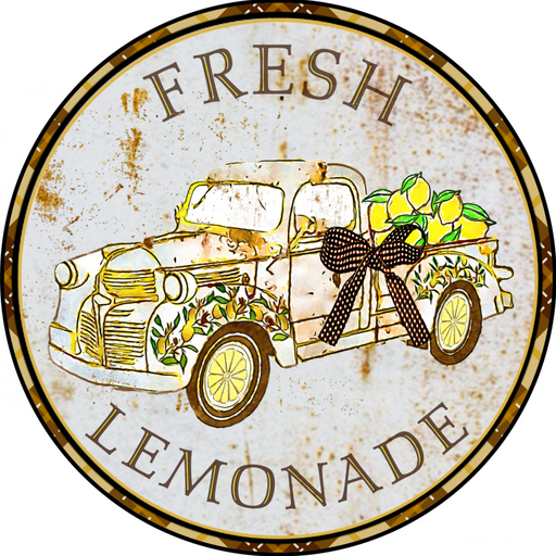 Wreath Sign, Lemonade Sign, Rustic Sign, 18" Wood Round  Sign DECOE-297, Sign For Wreath, DecoExchange