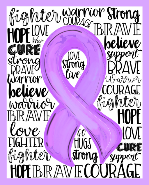 Wreath Sign, Light Purple Awareness Sign, 8x10" Metal Sign DECOE-898, Sign For Wreath, DecoExchange - DecoExchange