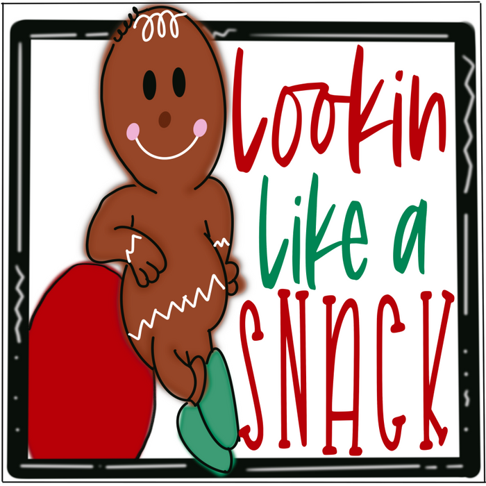 Wreath Sign, Lookin Like A Snack Gingerbread 10"x10" Metal Sign DECOE-098, DecoExchange, Sign For Wreaths - DecoExchange