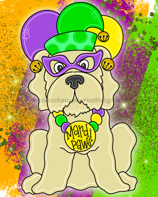Wreath Sign, Mardi Gras Sign, Dog Sign, 8x10", Metal Sign, KC-018, Sign For Wreath, DecoExchange - DecoExchange