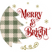 Wreath Sign, Merry and Bright, Merry Christmas Sign, 18" Wood Round,  Sign, DECOE-561, DecoExchange, Sign For Wreath