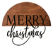 Wreath Sign, Merry Christmas 12" Round Metal Sign DECOE-159, Sign For Wreath, DecoExchange - DecoExchange