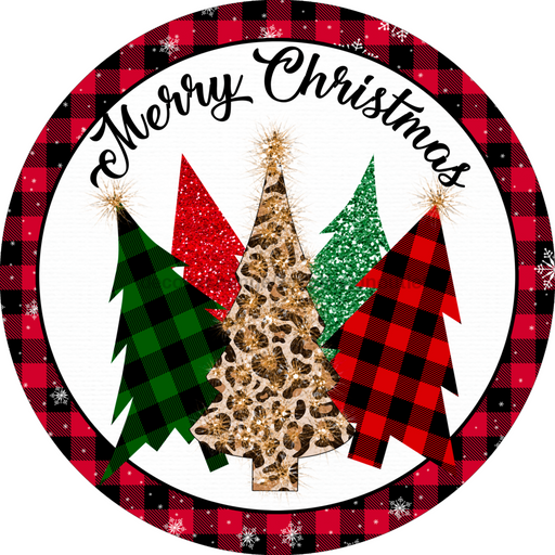 Wreath Sign, Merry Christmas, Christmas Sign, 18" Wood Round  Sign DECOE-825, Sign For Wreath, DecoExchange