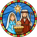 Wreath Sign, Nativity Sign, Christmas Sign, Stained Glass, DECOE-1112, Sign For Wreath, DecoExchange - DecoExchange®