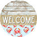 Wreath Sign, Nautical Sign, Crab Sign, Crustaceancore Sign, DECOE-2082, Sign For Wreath, Round Sign, DecoExchange - DecoExchange®