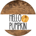 Wreath Sign Orange Fall Hello Pumpkin Decoe-2346 For Round 10 Metal