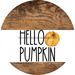 Wreath Sign Orange Fall Hello Pumpkin Decoe-2346 For Round 12 metal