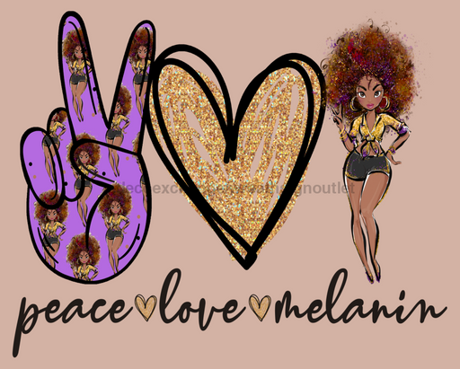 Wreath Sign, Peace Love Melanin, Everyday Sign, 8x10" Metal Sign DECOE-804, Sign For Wreath, DecoExchange - DecoExchange