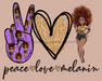 Wreath Sign, Peace Love Melanin, Everyday Sign, 8x10" Metal Sign DECOE-804, Sign For Wreath, DecoExchange - DecoExchange