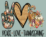 Wreath Sign, Peace Love Thanksgiving, Fall Sign, 8x10" Metal Sign DECOE-805, Sign For Wreath, DecoExchange - DecoExchange