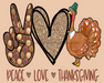 Wreath Sign, Peace Love Turkey, Fall Sign, 8x10" Metal Sign DECOE-806, Sign For Wreath, DecoExchange - DecoExchange