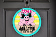 Wreath Sign, Pig Sign, Welcome Sign, 18" Wood Round  Sign CR-052, DecoExchange, Sign For Wreath - DecoExchange®