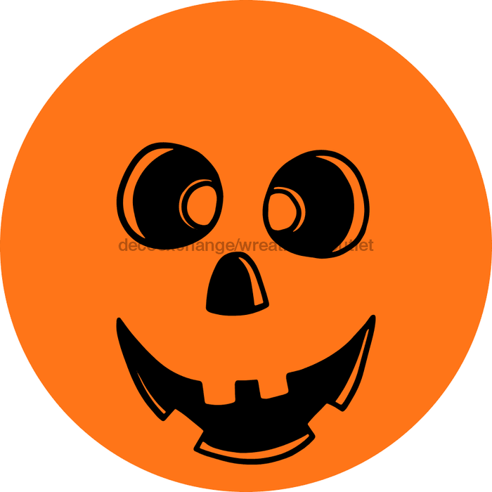 Wreath Sign Pumpkin Face Decoe-2356 For Round 10 Metal