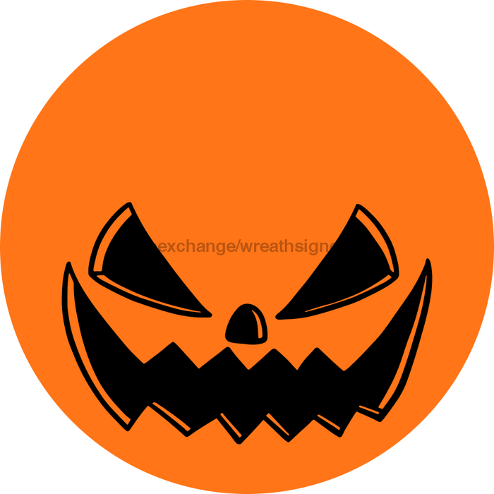 Wreath Sign Pumpkin Face Decoe-2357 For Round 12 metal